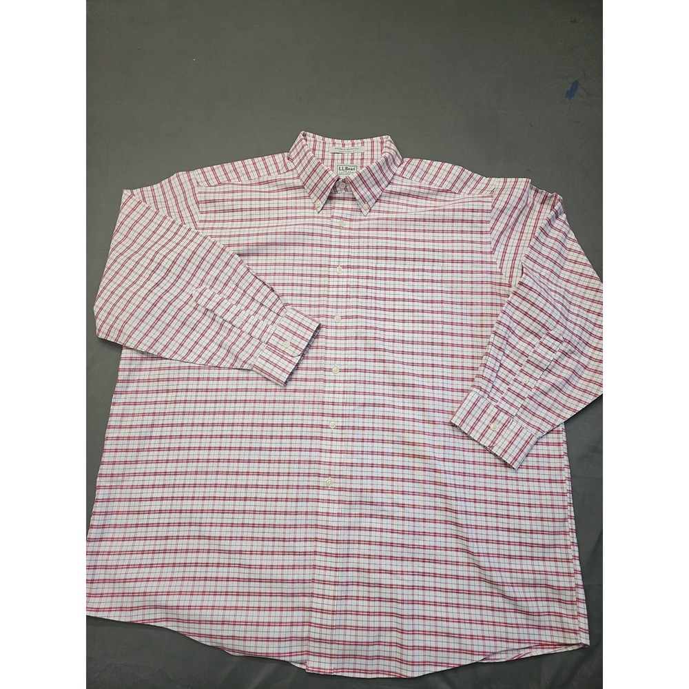 LL Bean Men's Shirt 18 33 100% Cotton Button Up Long Sleeve Traditional Fit
